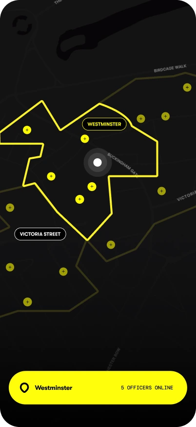 OnSiren live venue map showing every team member on post
